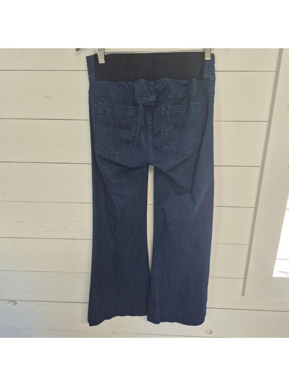Gap 1969 Maternity Modern Trousers Dark Wash Denim Size 28/6R - Picture 6 of 9